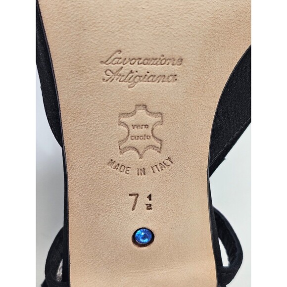 LM Women's 8 Something Bleu Lavorazione Artigiana Mule Slingback Heels Pumps EUC - Picture 11 of 12